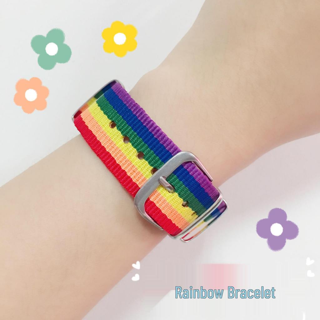 HyunA Style Buntes Herz Regenbogen Armreif - Trendiger Mädchenschmuck