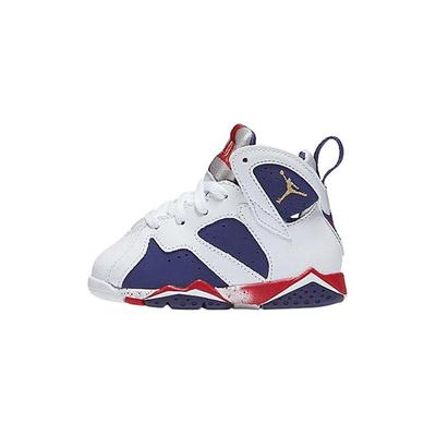 Air Jordan 7 Sweater High-Top Kleinkindschuhe Weiß Blau Säugling und Kleinkind 304772-133