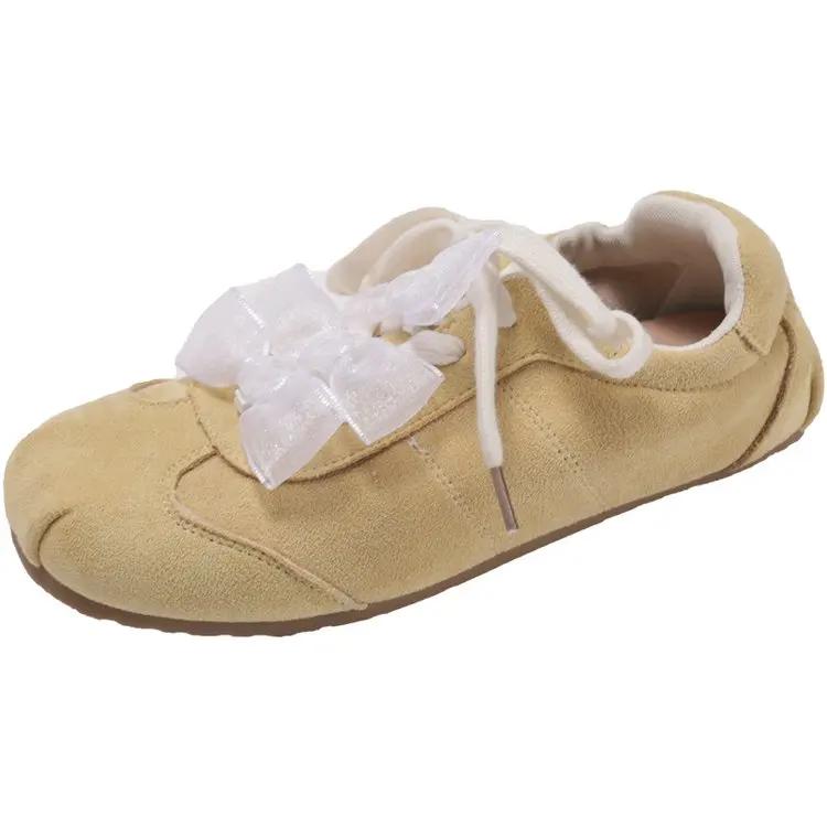 Fashion Fashion Sweet Bow Flat Casual Shoes 2025 Spring Ballet Style Fairy Fashion Shoes