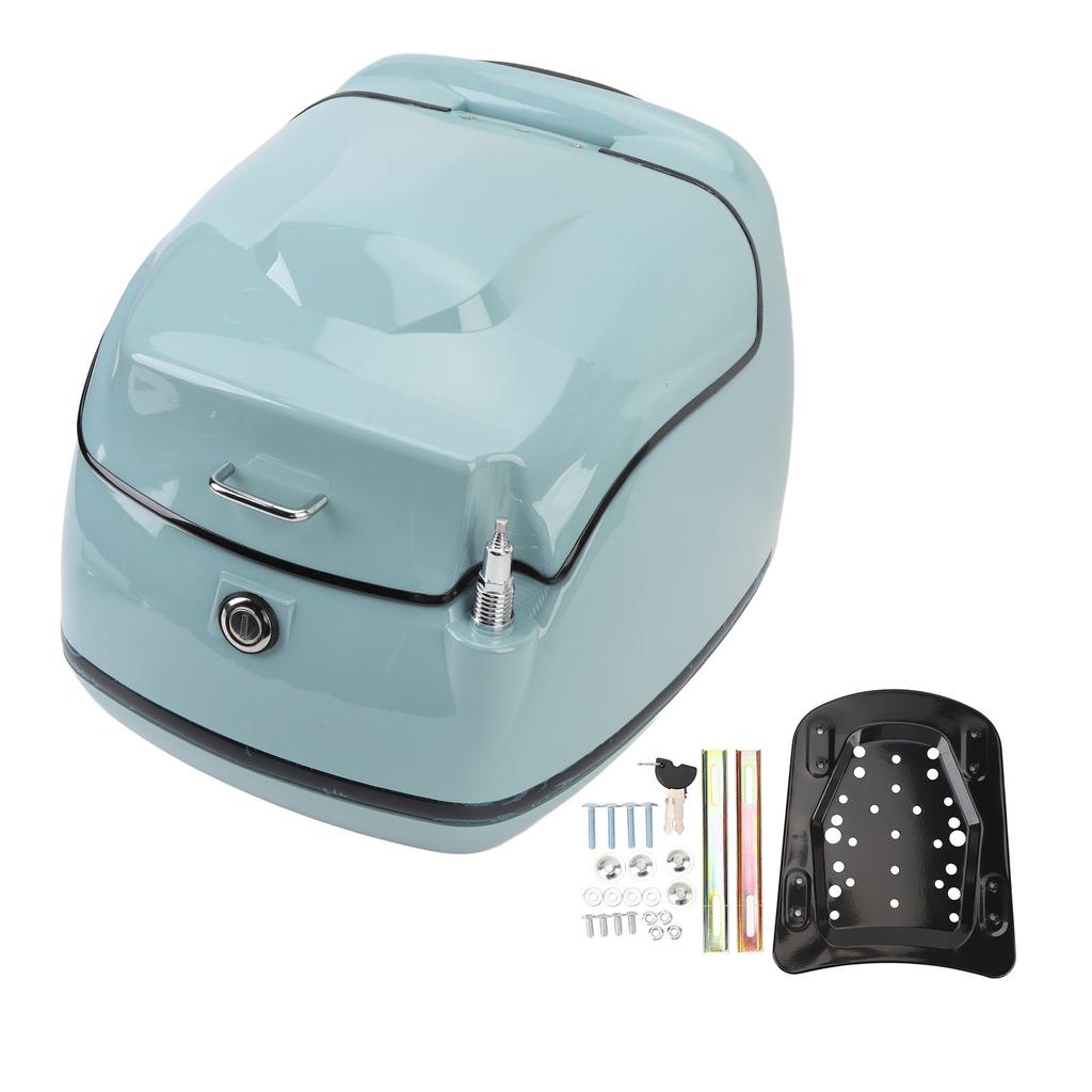 38L Motorcycle Top Box Retro Water Resistant Motorcycle Trunk Luggage Top Case Universal Fit for Ele