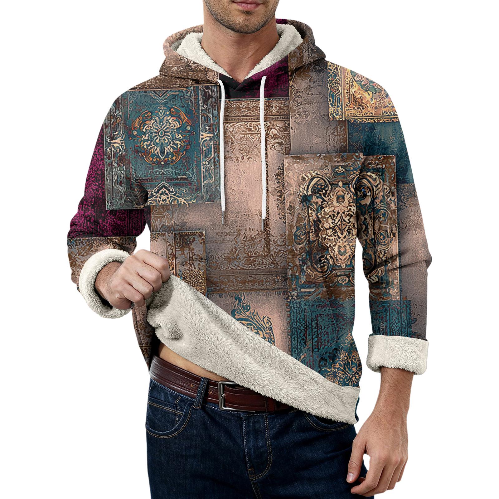 

Men s Casual Long-Sleeve Fleece Hoodie With Pockets XL Кіновар