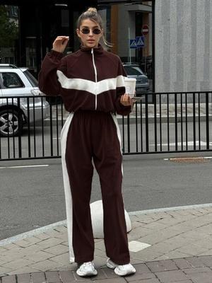 Dámský ležérní sportovní oblek Zipový kardigan Kalhoty Dvou dílný oblek