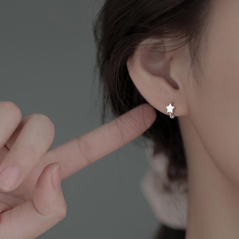 Star Ear Button Five-pointed Star Earrings Niche Design Stud Earrings for Women's New Summer