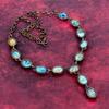 Tibetan Turquoise Gemstone Necklace Electroformed Copper Adjustable Necklace