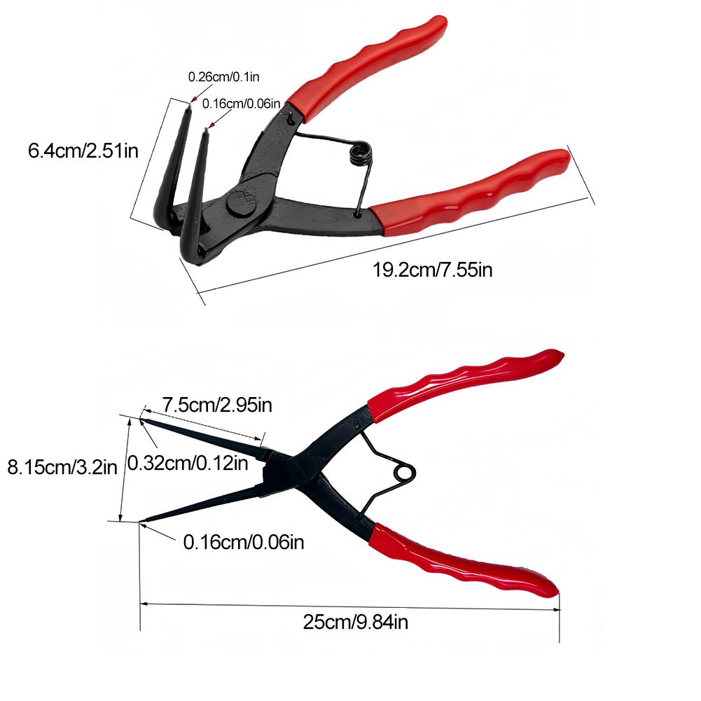 90/180° Bending Pliers Long Nose Bent Snap-Ring Pliers Heavy-duty Cylinder Internal Ring Remover Pliers Garage Tools