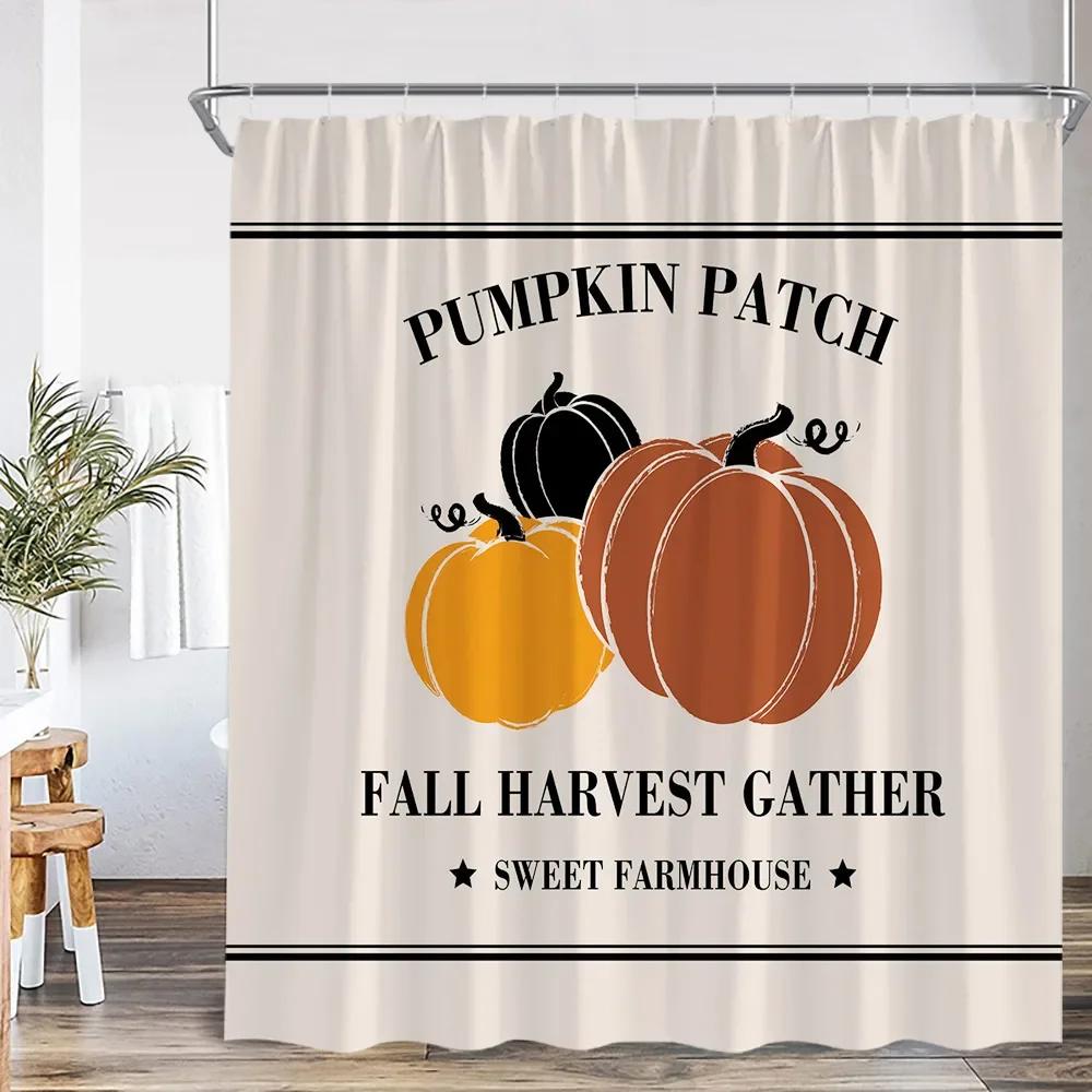 autumn shower curtain farmhouse harvest season bathroom home decoration maple autumn polyester shower curtain