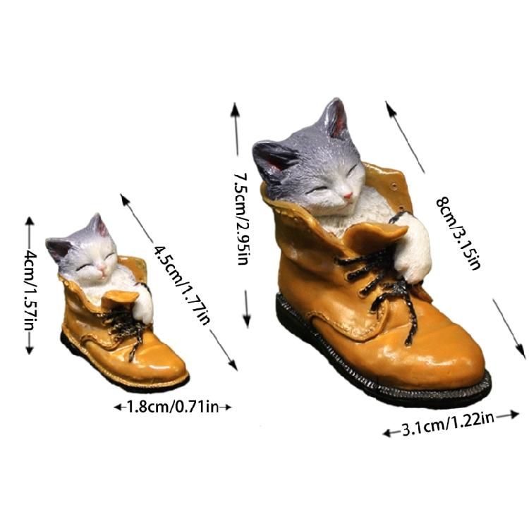 Cat Statue Cat Sleeps In Boot Resin Ornament Funny Desk Top Decorations Gift