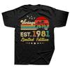 Funny 43 Years Old Vintage 1981 Limited Edition 43rd T Shirts Graphic Cotton Streetwear Short Sleeve Birthday Gifts T-shirt Men