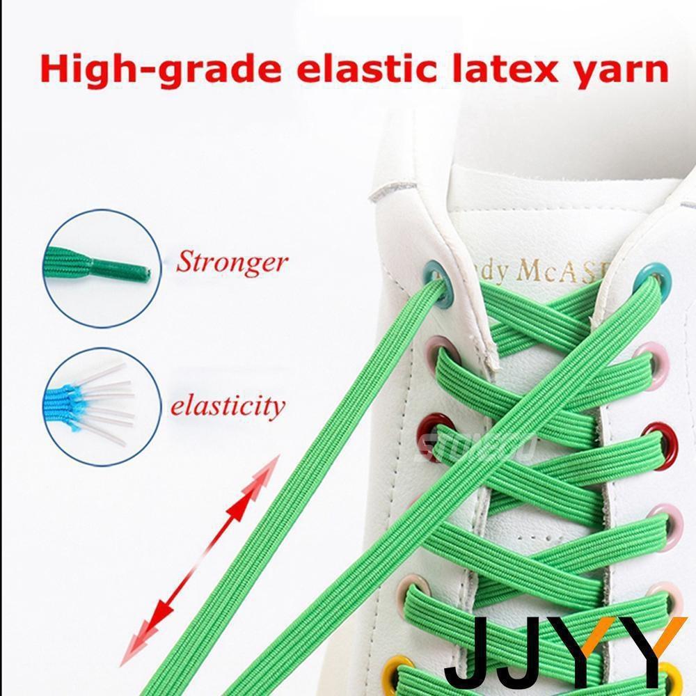 1Pair No Tie Elastic Shoelaces for Sneakers Flat Rubber Bands Quick Fit for Kids and Adults Durable Shoelace Replacement