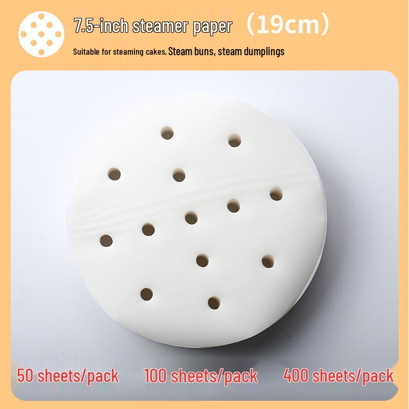 Non-stick Disposable Steamer Liner Paper for Xiaolongbao and Mantou with Perforated Bun Bottom
