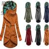 HNXC Dames Vintage Casual Effen Kleur Print Herfst Winter Lange Mouw Jassen & Jassen