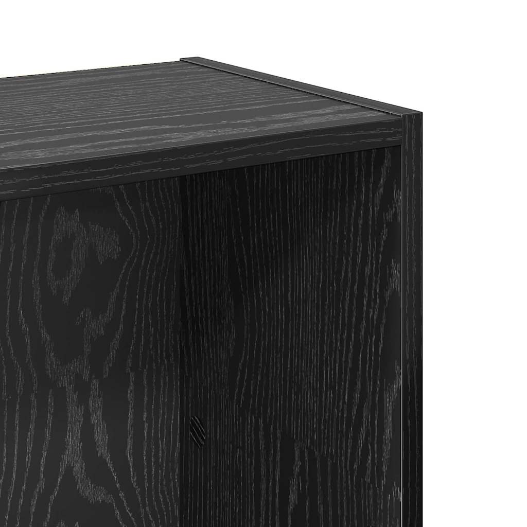 Bookshelf Black Oak Effect 80 x 24 x 109 cm Engineered Wood