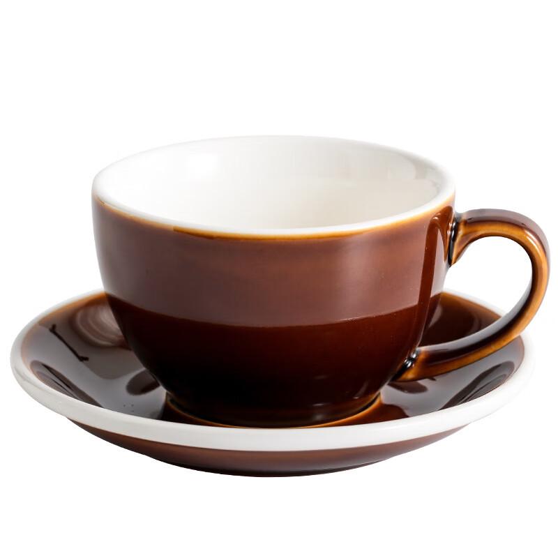 Retro Japansk Ugnslackerad Kaffekopp & Teckopp med Fat