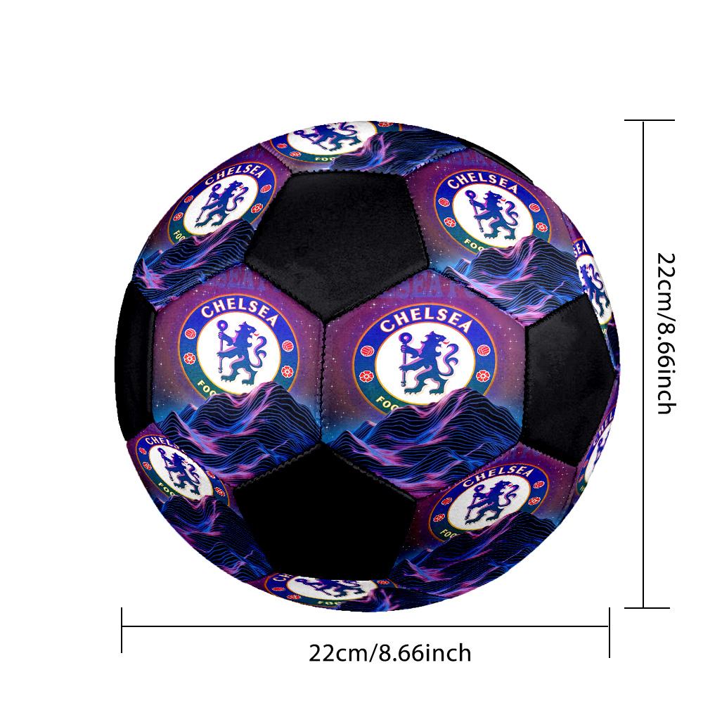Pallone da Calcio Indoor Chelsea-FC Colorato Per Tutte le Età Misura 5 Cucito a Macchina PVC Pronto per la Competizione Resistente Alto Rimbalzo