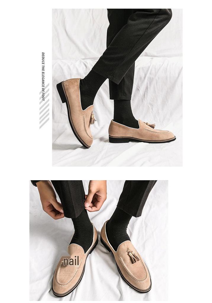 Men's Versatile Tassel Loafers: Spring Set-Foot Leather Shoes for Fashion, Formal, and Casual Wear