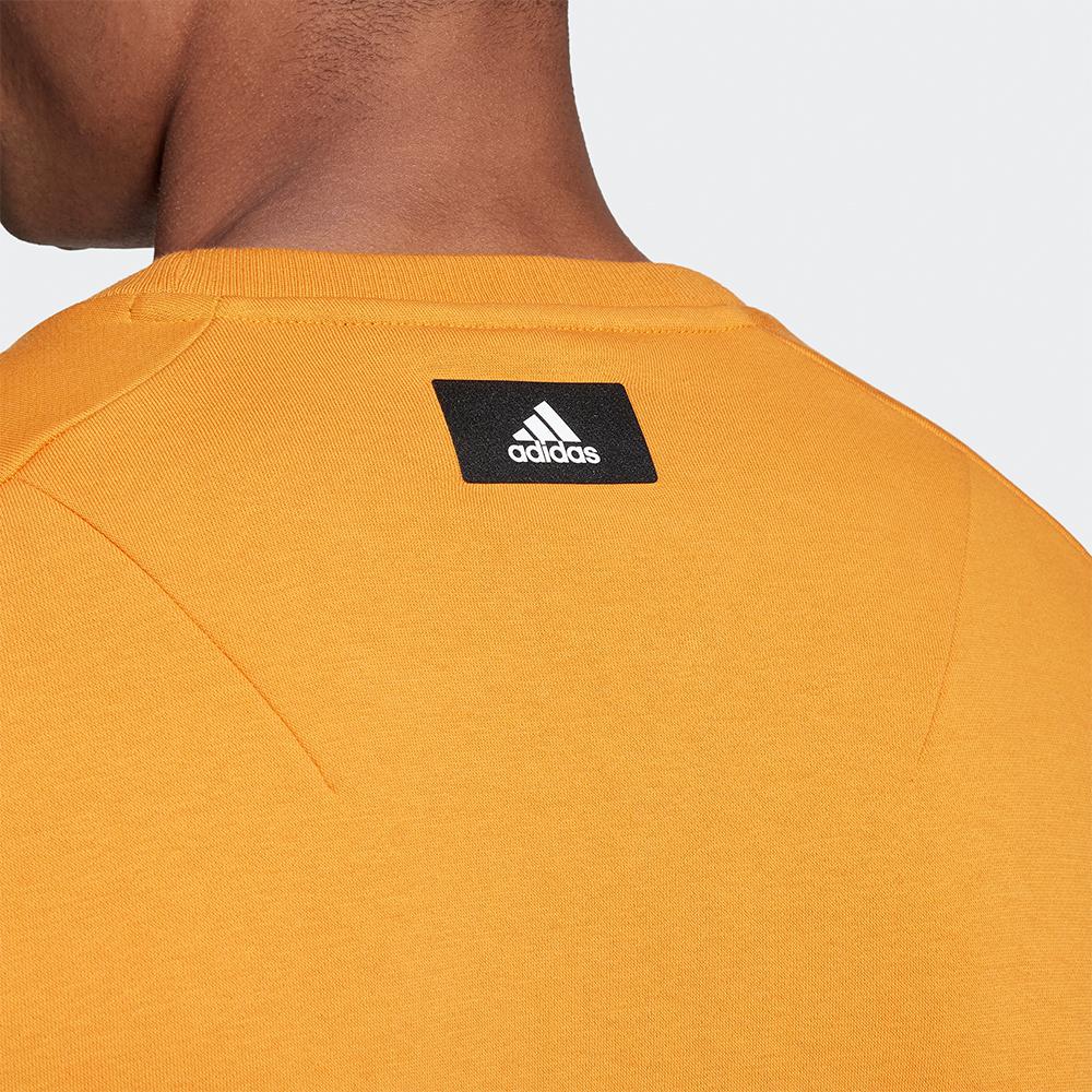 Adidas FI Wtr Crew Sweatshirt with Large Logo Print Men Tops Orange H46508