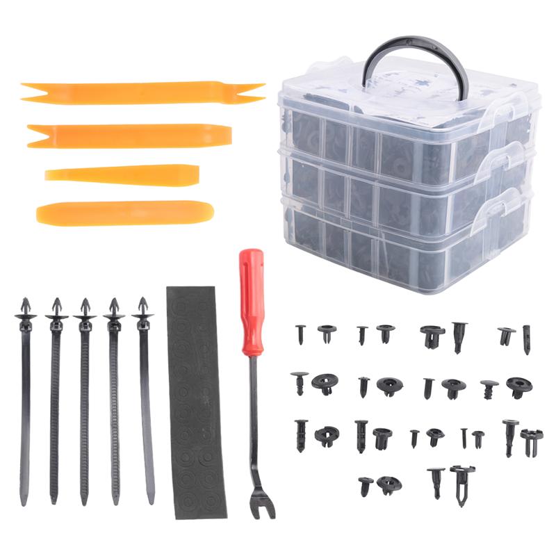 Precise 650PCS Auto Fastener Clips Mixed Car Body Push Pin Rivet Bumper Door Trim Panel Retainer Fastener Kit Clips For Car