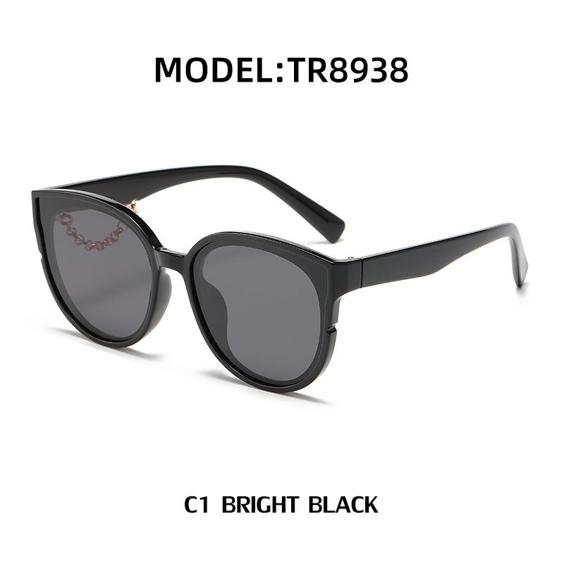 JYL TS Unisex Korean Cat-Eye Polarized - Chain-Attached Trendy Shades 8938