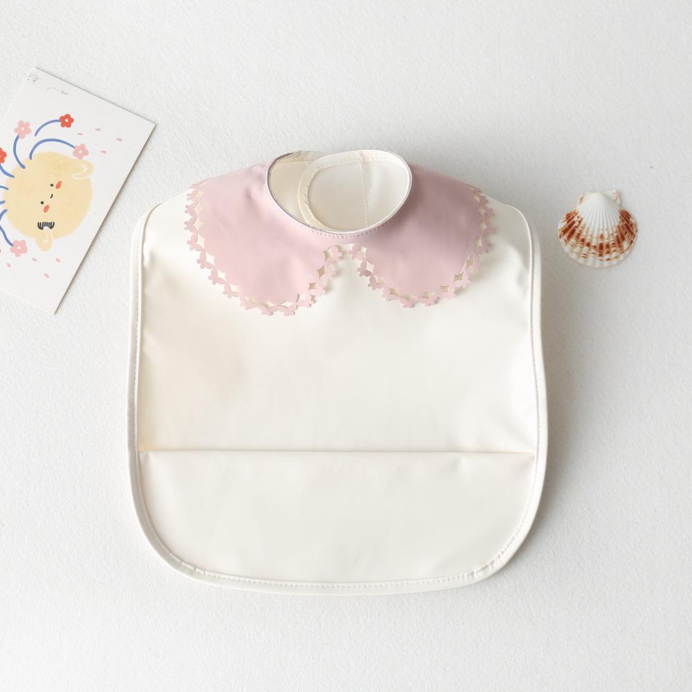 Sleeveless Waterproof Baby Bib with Lace - Reversible Anti-Dirt Feeding Smock