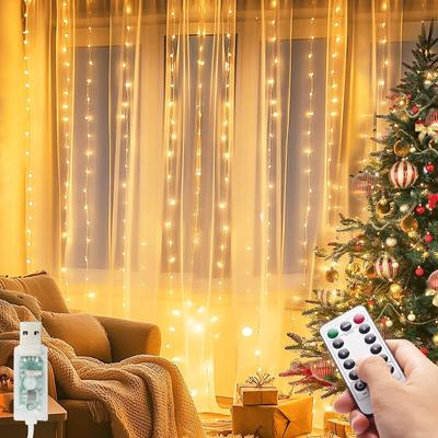 Girlanda świateł kurtynowych LED USB Dekoracje świąteczne Światła wróżek weselnych Oświetlenie świąteczne noworoczne do salonu
