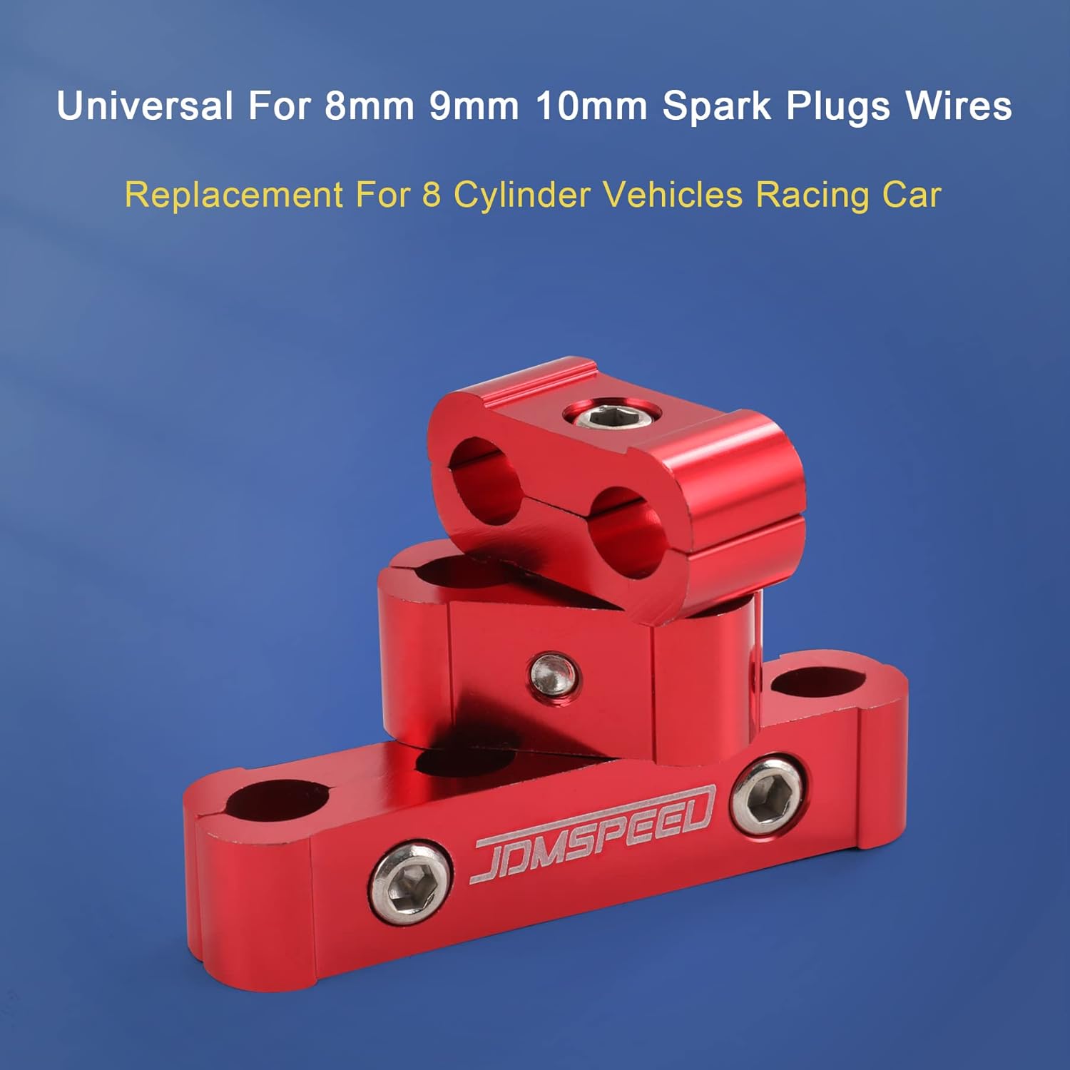 

JDMSPEED Engine Spark Plug Wire Separator Divider 8mm 9mm 10mm Red 12pcs Replacement for 8 Cylinder Vehicles Racing Car