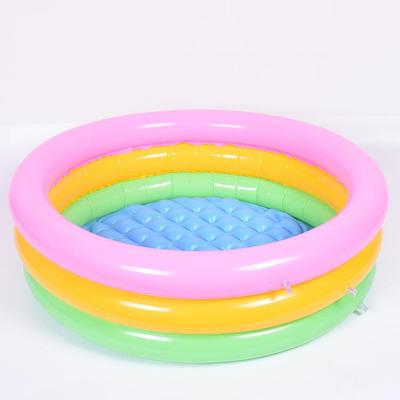 120cm Round Three-Layer Rainbow Inflatable Pool for Kids