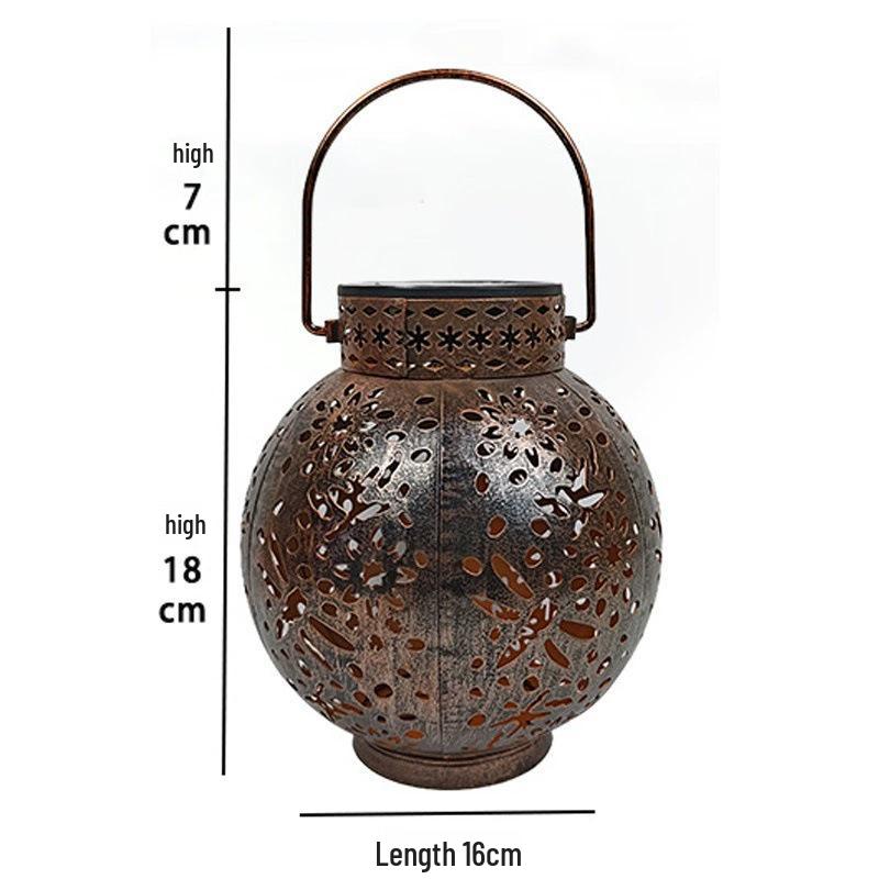Solar-Powered Iron Tree Lamp: Decorative Outdoor Hanging Lantern