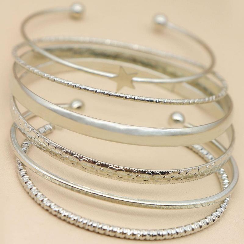 6pcs 10PCS Minimalist Five-Pointed Star Bracelet Set