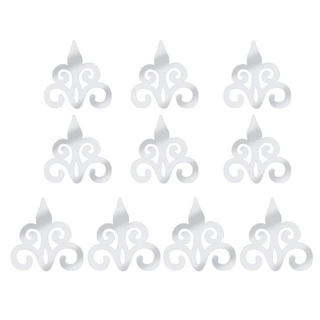 10pcs 3D Mirror Wall Stickers Hollow Reflective Mirror Stickers Acrylic Removable Decals Self Adhesive Art Murals Home Decor