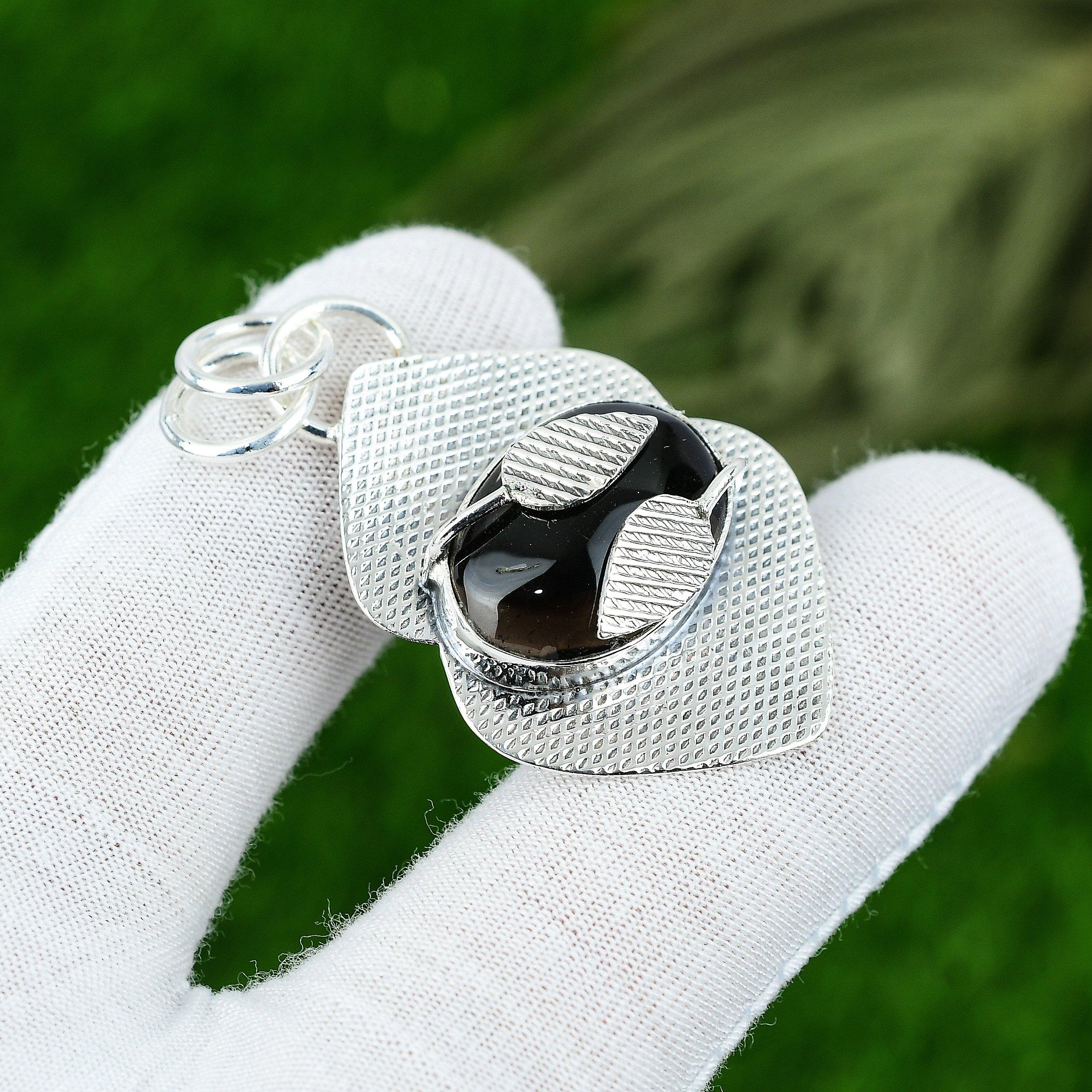 

Wedding Gift For Her 925 Sterling Silver Natural Smoky Quartz Gemstone Pendant