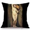 Neoclassical World Famous Oil Painting Jean Ingres Nepoleon The Source La Grande Odalisque Sofa Pillow Case Linen Cushion Cover