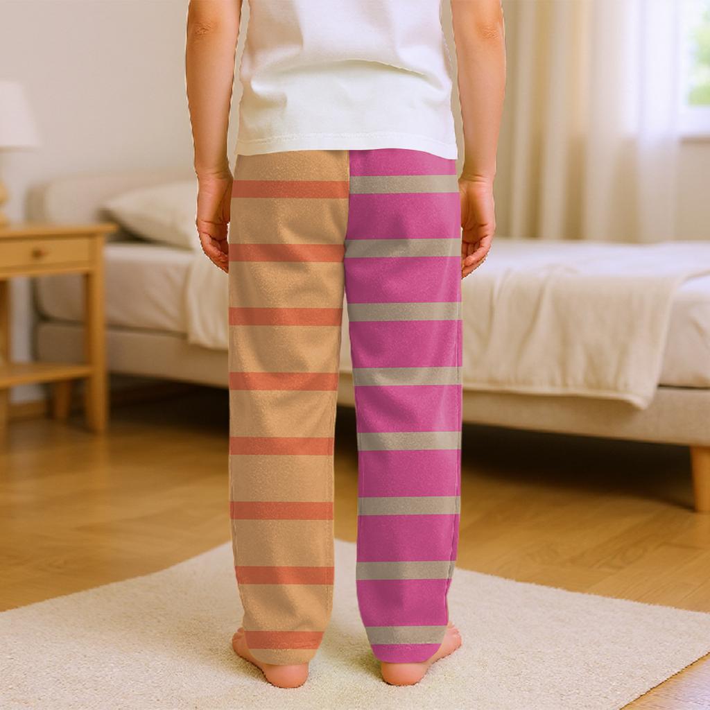 Fashionable Children's Versatile Retro Floral Print Pocket Casual Pants