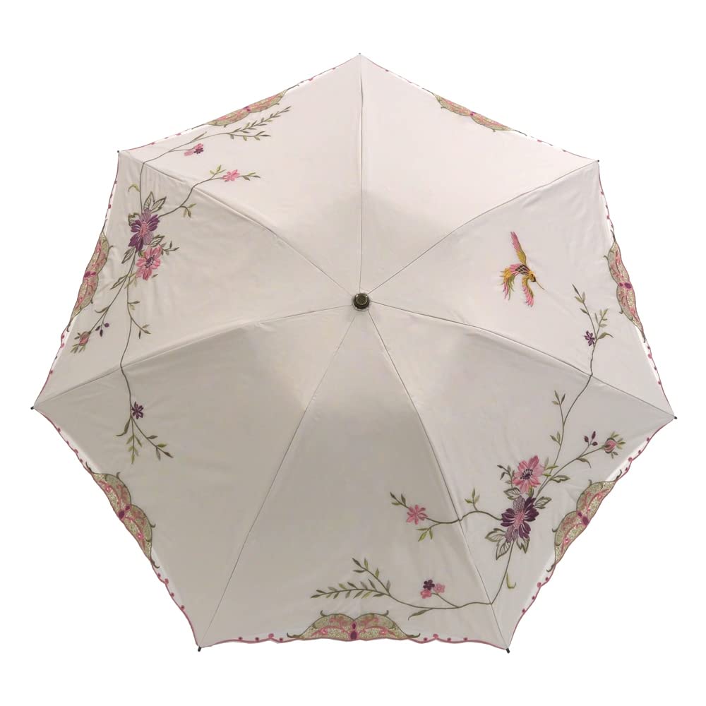Parasol Hana Kikou Folding First Class Light Blocking Heat Blocking UV Protection Folding Parasol Sunny and Rainy Day Umbrella Lightweight Flower and
