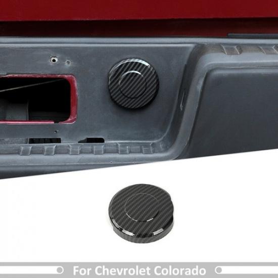 Carbon Fiber Car Rear Bumper Round Lid Cover Trim For Chevy Colorado/Silverado