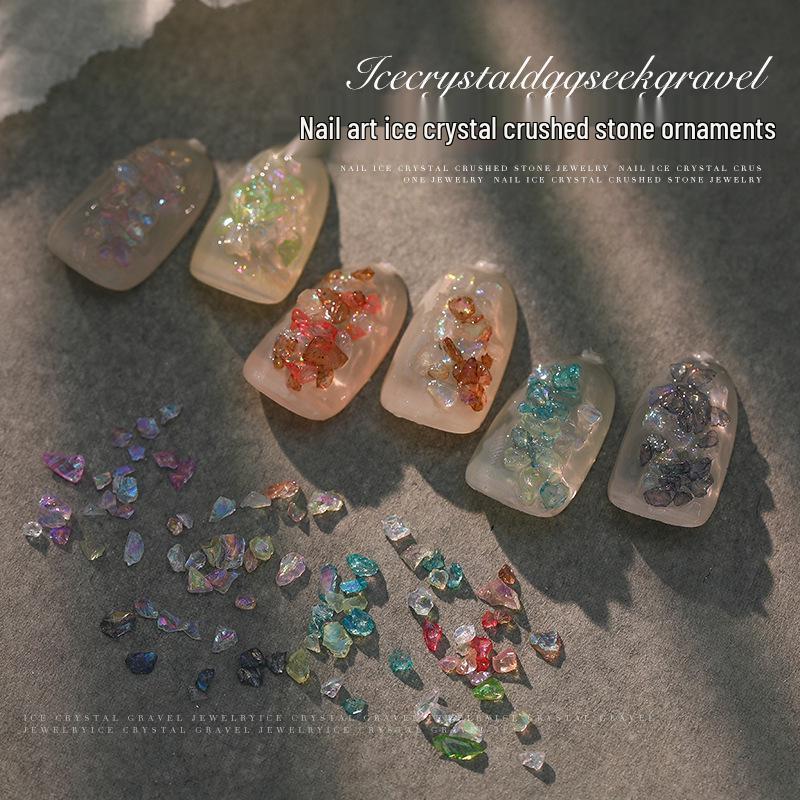 Iridescent Cat Eye & Crushed Stone 3D Nail Decoration Kit