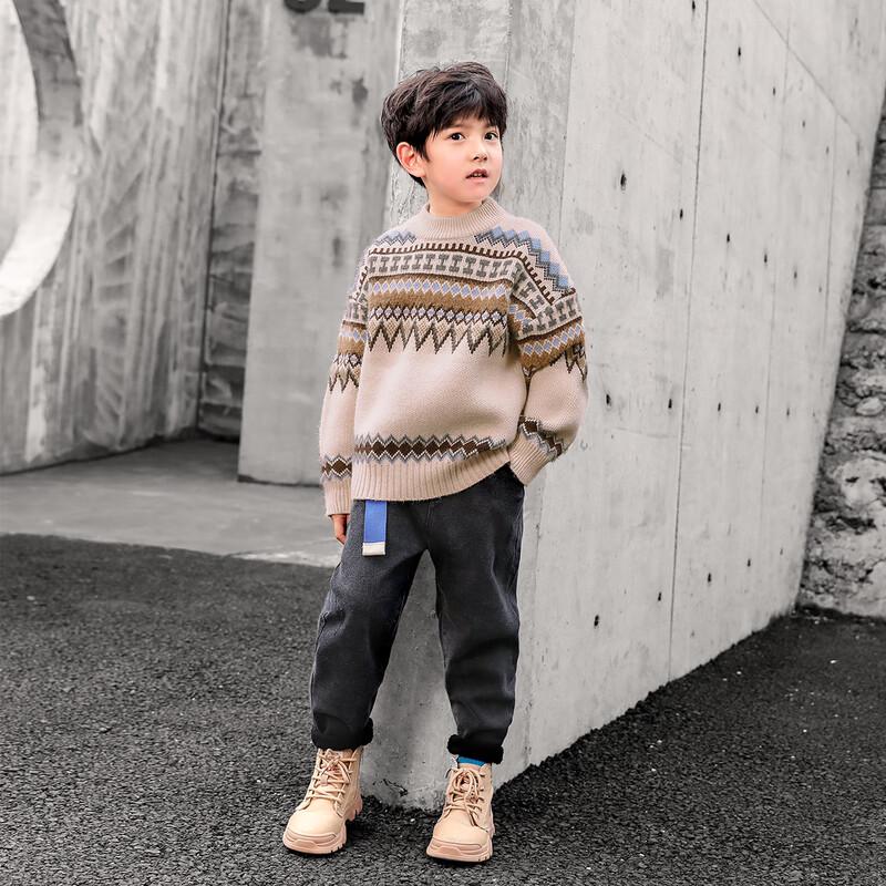 Boys  Warm British Diamond Knit Pullover Sweater 110