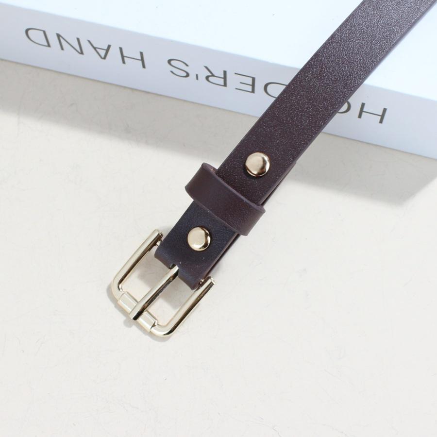 Casual Pin Buckle Belt Student Simple Jeans Decorative Fine Caramel Belt Ladies