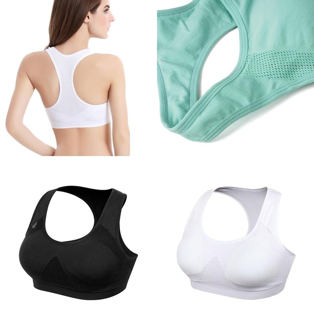 Women Breathable Padded Sports Bra With Hollow Out Design And Pure Color