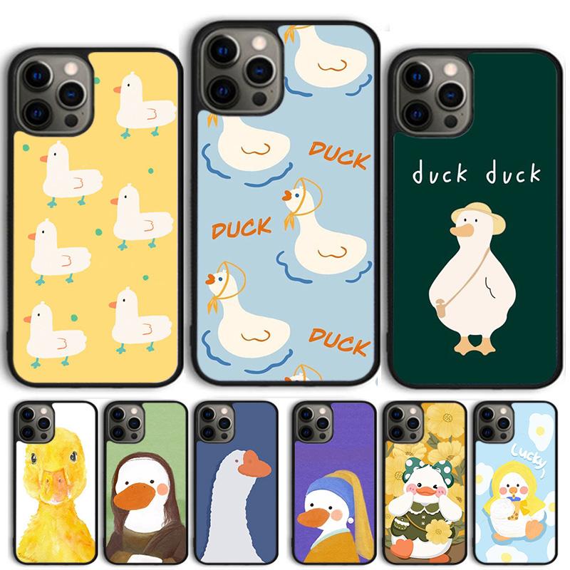 Cartoon Cute Animal Duck Phone Case For iPhone 17 Air 15 16 Cover 11 13 14 Pro Max 12 Plus Max Fundas