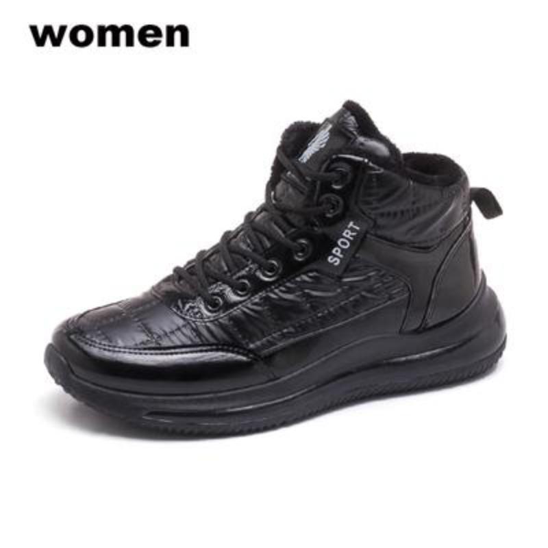 

Плюс бархатные кроссовки для пар, новая зимняя теплая хлопковая обувь, женские универсальные высокие кроссовки 35