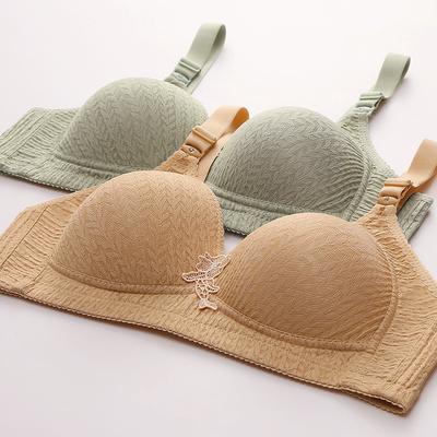 Nueva Llegada Lencería Talla Grande: Sujetador Transpirable de Color Liso con Talla de Copa Grande, Elevación Favorecedora, Soporte Lateral y Cierre de Cuatro Filas con Corchetes