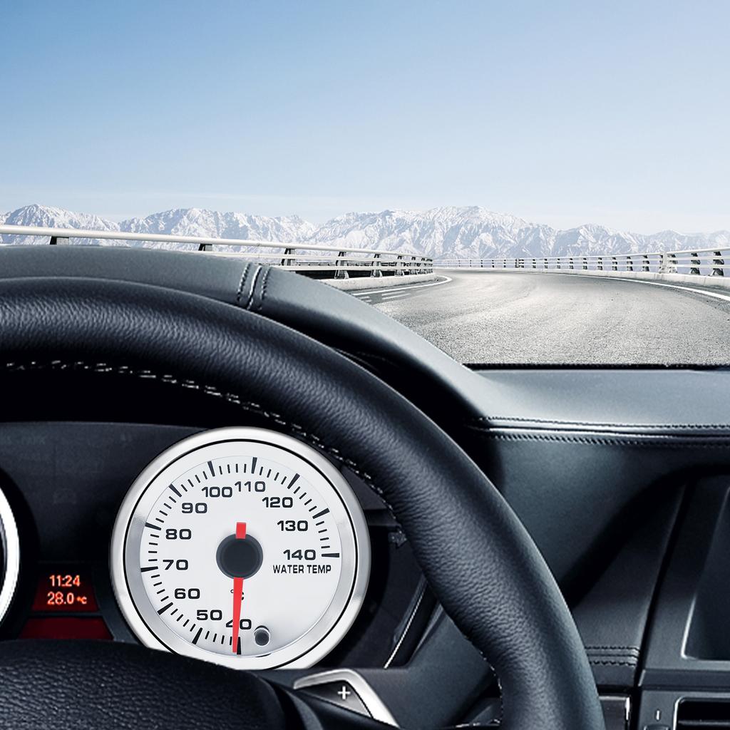 40-140 Celsius Temp Meter 52mm Car Racing Modification Digital Water Temperature Gauge 7 Color Backlight with Sensor