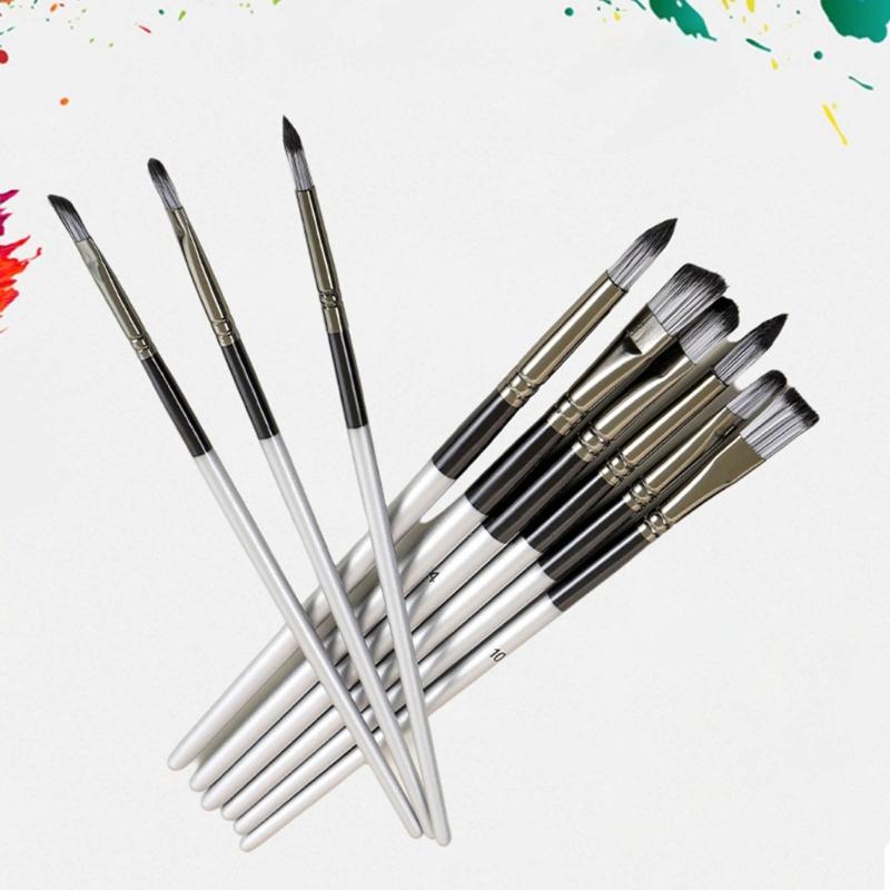 24Pcs Professional Paintbrush with Storage Case, Flat/Round/Fan/ Pointed Tip for Oil Acrylic Watercolor Rock Painting