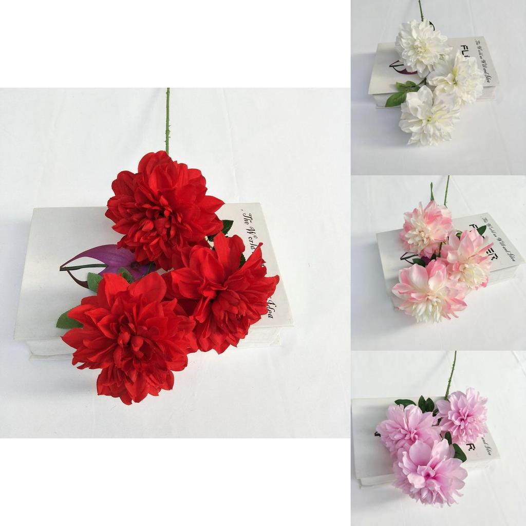 Artificial Dahlia Flower Stems For Wedding Home Decor With Long Stems And Multihead Design
