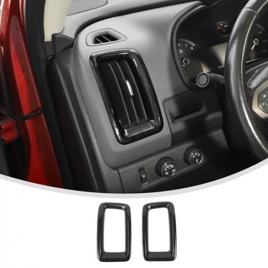 2x Black Wood Dashboard Side Air Vent Outlet Cover Trim for Chevy Colorado 2014+