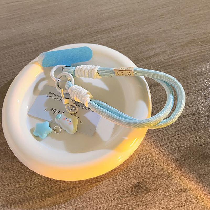 Colourful Mobile Phone Strap Short Wrist Strap Clouds Star Charm Keychain Camera Chain Lanyard Universal Phone Case Lanyard