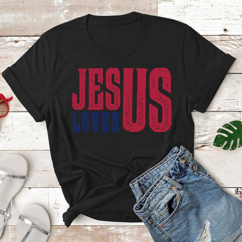 Jesus Love Us Christian Tshirts Religion Tee Pray Faith God Tops Women Men Casual Fashion Streetwear Oversized Clothes Camisetas