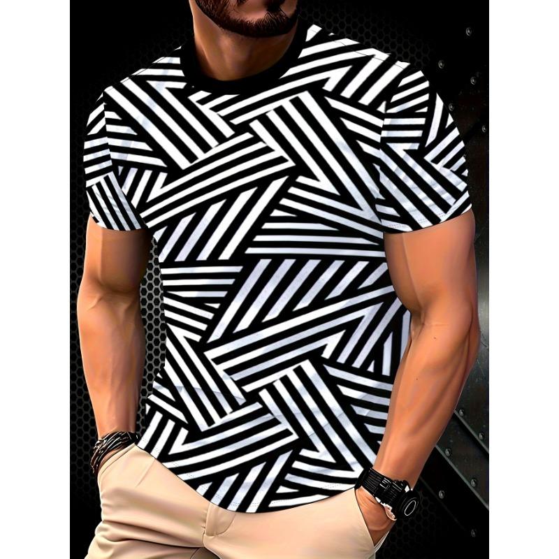 Men s Casual Sporty 3D Printed Graphic T-Shirt - Vibrant Street Style Design S