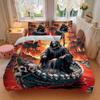 3pcs Death's Serene Journey Printed Quilt Set - Includes 1 Quilt Cover and 2 Pillowcases, Machine Washable - Suitable for All Seasons.J020