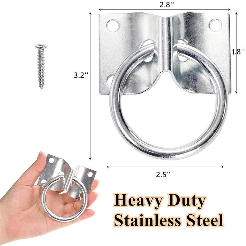 Good-Wall Mount Hitching Ring Tie , 10 Pack Stainless Steel For Horse,Block Tie Ring With Screws